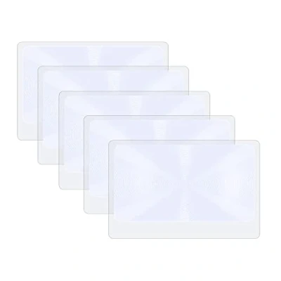 Image of Molain 3X Pocket Magnifier 5Pcs Portable Fresnel Lens Credit Card Wallet Magnifying Lenses Jewelry Loupe Reading Aid Helper