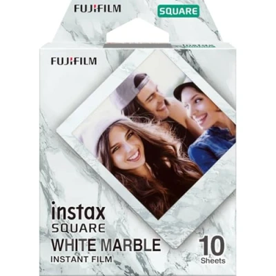 Image of INSTAX Square White Marble Camera Film 10 Shot Pack, Black,White