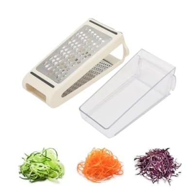 Image of Cheese Grater, Grater with Container, Box Shredder Lemon Zester Graters for Kitchen Stainless Steel Food Ginger Potato Vegetables Peeler