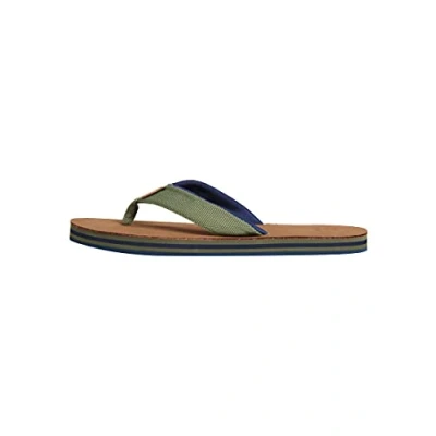Image of Superdry Men&#039;s SURF Leather FLIP Flop Loafer, Olive, Small