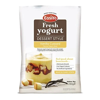 Image of EasiYo Vanilla Custard Flavoured Dessert Style Yogurt Sachet 230g For Use With Yoghurt Maker