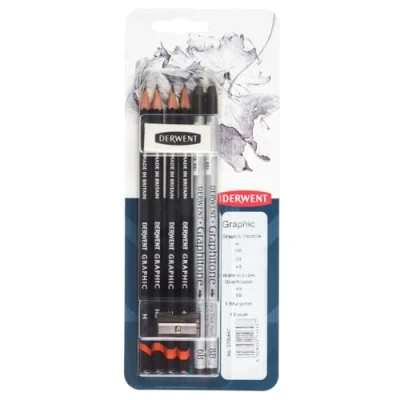 Image of Derwent Graphic Mixed Media Blister Pack, Set of 8, Professional Quality, 700661