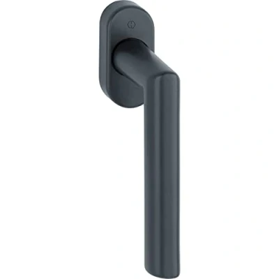 Image of HOPPE 12034065 Window Handle Amsterdam, Square Spindle, 7 x 37 mm, Stainless Steel, Black, Stift 7x37 mm Edelstahl Schwarz matt