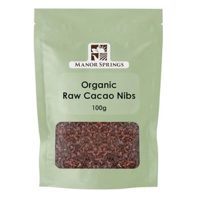Image of Organic Raw Cacao Nibs 100g by Manor Springs