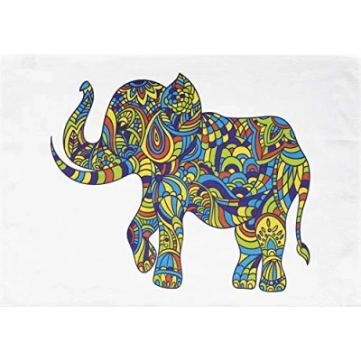 Image of Half a Donkey The Colourful Elephant Large Cotton Tea Towel