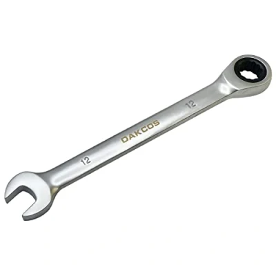 Image of DAKCOS Fixed Head Ratchet Spanner 12mm Ratcheting Combination Wrench Chrome Vanadium Steel