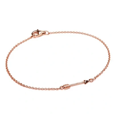 Image of Fine Light Rose Gold Dipped Sterling Silver 7 Inch Arrow Bracelet