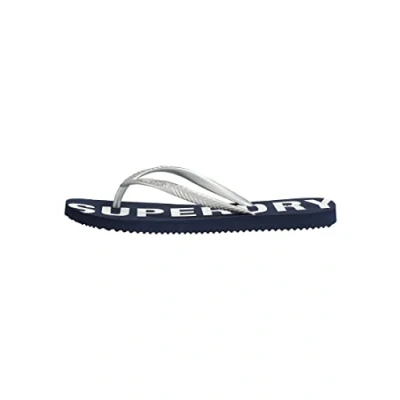 Image of Superdry Women&#039;s Code Essential FLIP Flop, Deep Navy/Metallic Silver, Medium UK
