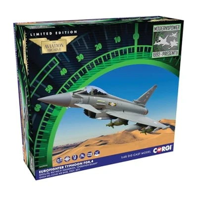 Image of Corgi AA29002 Eurofighter Typhoon FGR.4 RAF No.11 Sqn, Operation Ellamy Model Airplane Diecast Planes &amp; Aircraft Models for Ages 5+, Die Cast Plane, Toy Airplanes Gift Aviation Fans
