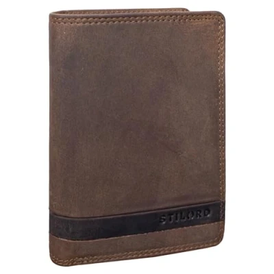 Image of STILORD &#039;Matthis&#039; RFID Blocking Leather Wallet Mens Vintage with Coin Purse Elegamt Credit Card Holder Blocker Genuine Leather, Colour:Middle Brown