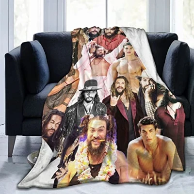 Image of sacjvoek Blanket Jason Momoa Soft and Comfortable Wool Fleece Throw Blankets for Sofa Office car Camping Yoga Travel Home Decoration Cozy Plush Beach Gift