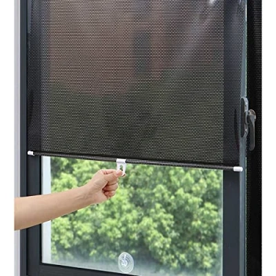 Image of DLLY Blackout Roll Up Shades No Drilling, Retractable Sunshade Roller Blinds, 40x125/50x125cm Suction Cup Uv Protection Curtains, for Car/office Windows,50x125cm/20 * 49in