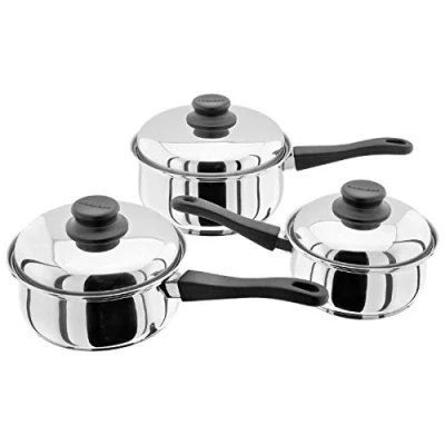 Image of Judge Essentials Stainless Steel Induction 3 Piece Saucepan Pan Set