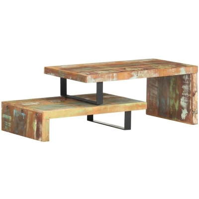 Image of vidaXL 2 Piece Coffee Table Set Solid Reclaimed Wood