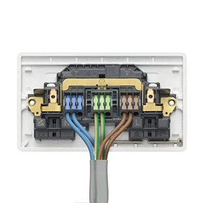Image of MK Electric Rapid Fix Screwless Termination Double Socket, White Moulded, 2G 13 Amp K2747STWHI