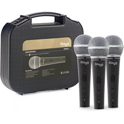 Image of Stagg SDM50 3 Set of Professional Dynamic Microphones