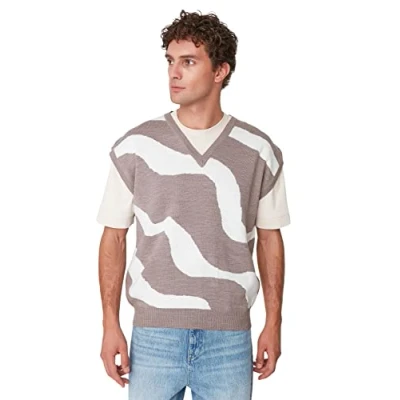Image of Trendyol Man Fitted Basic V Neck Knitwear Sweater