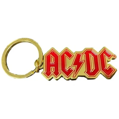 Image of AC/DC Gold Band Logo Keyring One Size