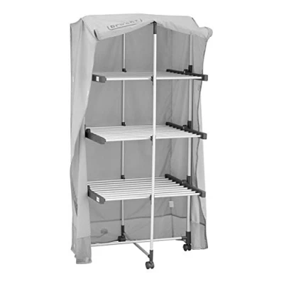 Image of Black + Decker 3 Tier Heated Airer Wheels And Cover