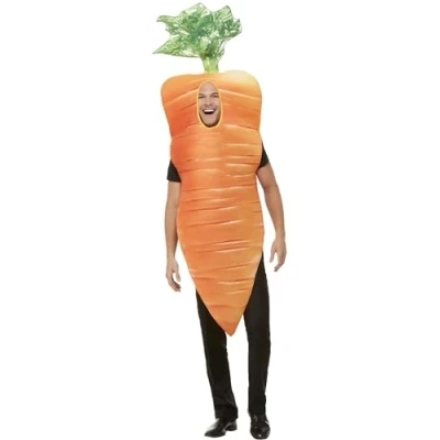Image of Smiffys Christmas Carrot Costume, Orange with Tabard, Adult Fancy Dress, Food/Drink Dress Up Costumes