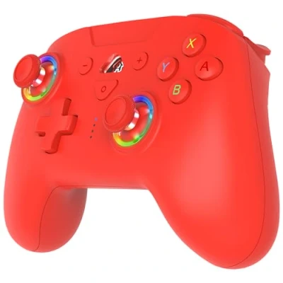 Image of Subsonic Wireless controller for Switch and Oled Gamepad bluetooth with LED, vibrations ant 6 axis gyro Red