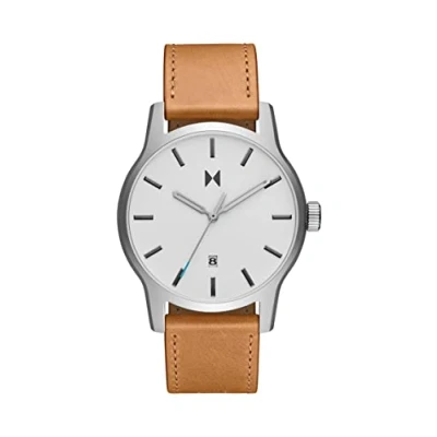 Image of MVMT Analogue Quartz Watch for Men with Brown Leather Strap 28000311 D