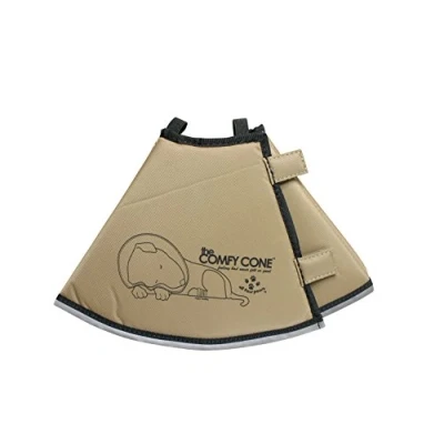 Image of All Four Paws Comfy Cone Pet for Dogs, Cats, Small Long, Tan Comfortable Soft Dog Collar Alternative After Surgery, Wound Care, Spay, Neuter and Cat Recovery