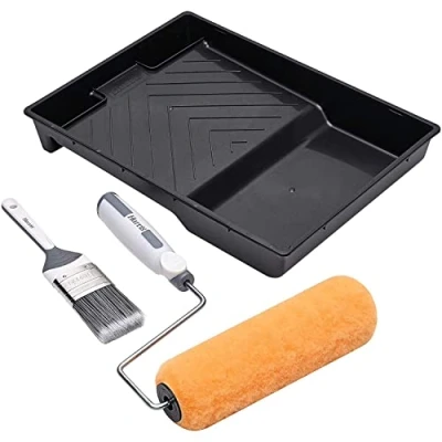 Image of Harris 102082001 Seriously Good Exterior Masonry Roller Set 9in, Black/Orange/Grey