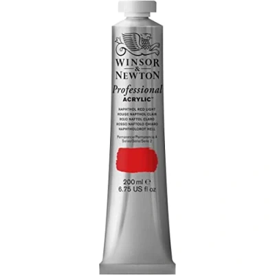 Image of Winsor &amp; Newton 200ml Professional Acrylic Colour Tube Naphthol Red Light