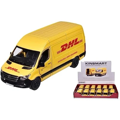 Image of KandyToys DHL Edition Van 1:48 Scale Diecast Metal Toy Model Mercedes
