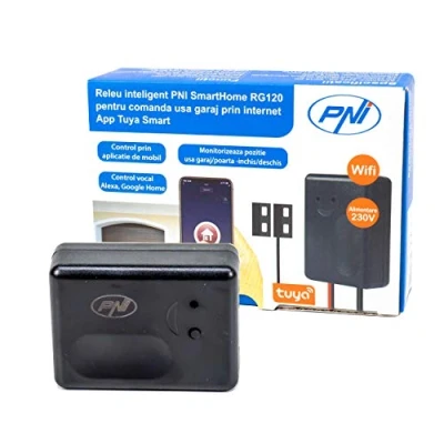 Image of PNI Relay SmartHome RG120 WiFi for Garage Door Opener Control Monitored via The Internet with Tuya Smart App, Compatible Amazon Alexa and Google Home