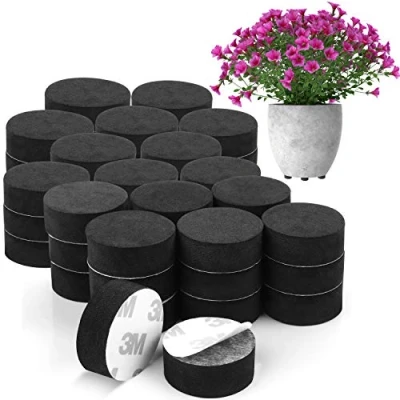 Image of BELLE VOUS 50 Pack Invisible Plant Pot Feet Black Flower Risers Non Slip with Strong Self Adhesive Pads for Medium and Large Sized Pots Lifter Indoor Outdoor Plants