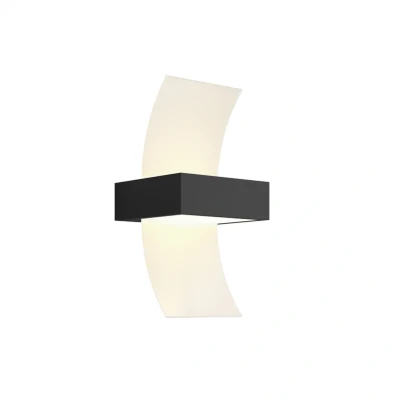 Image of Lucande Skadi, Curved LED Exterior Wall Lamp