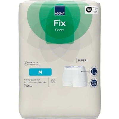 Image of Abena Fix Pants Super Medium Disposable Underwear Pack of 3 for Fixing Incontinence Products and Pads. Pull Up Pants. Men Women