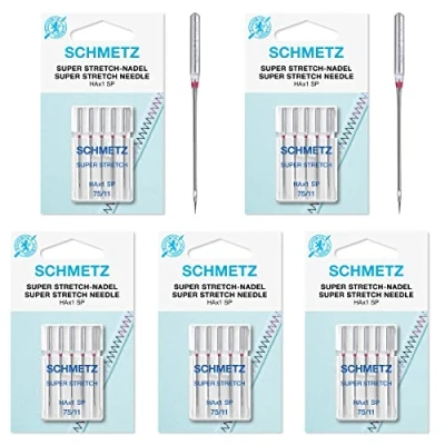 Image of Schmetz 25 Sewing Machine Needles, HAx1 SP Super Stretch / Special Point for Overlock, Size 75/11