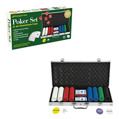 Image of Global Gizmos 400pc Poker Set In Aluminium Case 4g Chips