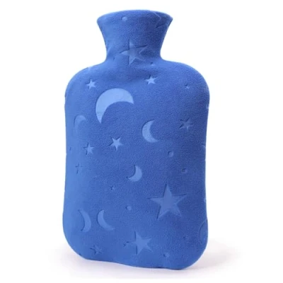 Image of DICEVER Hot Water Bottle with Soft Cover, 2L Bag for Menstrual Cramps, Neck and Shoulder Pain Relief, Cold Therapies, Hand Feet Warmer, Blue