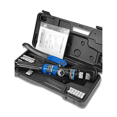 Image of AMZCNC 8 Tons 9 Dies Hydraulic Crimper, Crimping Tool 4 70mm², Wire Battery Cable Lug Terminal Crimper