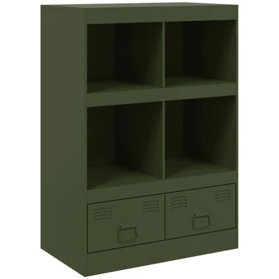 Image of vidaXL Highboard Olive Green 67x39x95 cm Steel