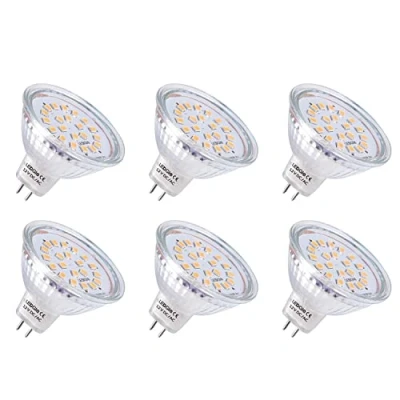 Image of LEDGLE 3.8W GU5.3 MR16 LED Spotlight Lamp A+ Warm White Reflector Replaces 50W Halogen 21LEDs 12V GU 5.3 Bulb 6Pcs