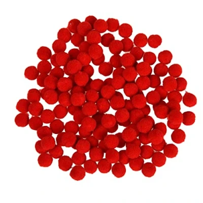 Image of Jomnvo 300 Pieces Red Christmas Pom Poms Fluffy Pompoms Felt Balls Small Craft for DIY Decoration (Red)