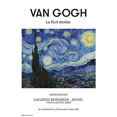 Image of Grupo Erik Van Gogh La Nuit Etoilee Poster 36 x 24 inches / 91.5 61 cm Shipped Rolled Up Cool Posters Art &amp; Prints Wall