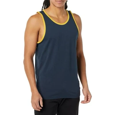 Image of Amazon Essentials Men&#039;s Slim Fit Vest, Navy/Yellow, S
