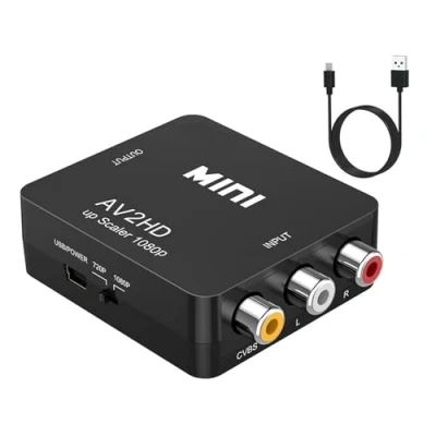 Image of ZZOSRDR RCA to HDMI Adapter, AV Converter, 1080P Mini Composite CVBS Video Audio Converter Adapter Supporting PAL/NTSC for PC Laptop Xbox PS4 PS3 TV STB VHS VCR Camera DVD