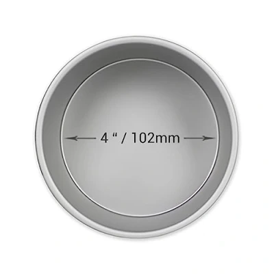 Image of PME Professional Anodized Aluminum Round Cake Pan 4 x 2 Inches, Silver