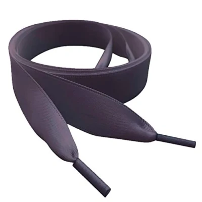 Image of My Ribbon Laces Dark Grey 120cm/ 47&quot; Flat Satin Shoelaces for Trainers, Shoes, Boot Shoe