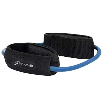 Image of ProsourceFit Leg Resistance Exercise Band Heavy Duty Tube, 15 20 pounds with Padded Ankle Cuffs for Lower Body Workouts