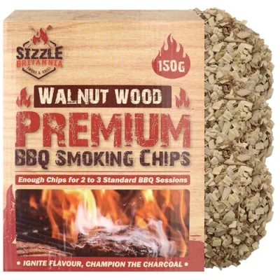 Image of Walnut BBQ Wood Chips for Smoking 150g Meat Smoker Pellets Grilling Oven, Woodfire Chunks
