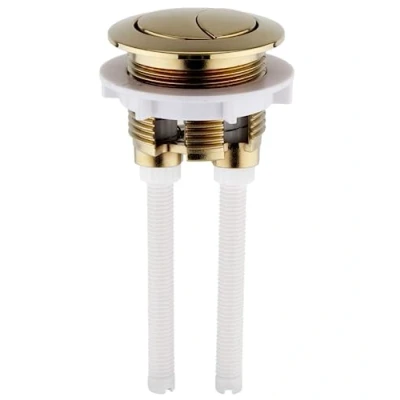 Image of Taps2Traps® Brushed Brass Universal Toilet Dual Flush Button Fit 38mm Cistern Hole