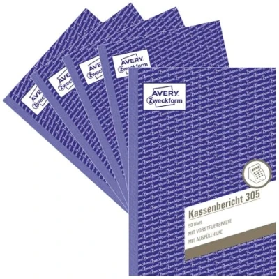 Image of Avery Zweckform 305 5 Cash Statement Pad A5 50 Sheets Pack